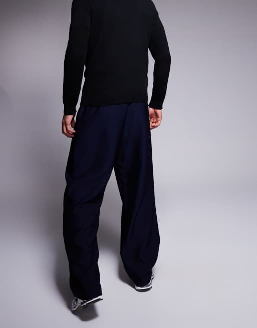 ASOS DESIGN – Granatowe eleganckie spodnie o szerokim kroju , 4 z 5