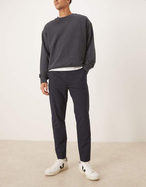 ASOS DESIGN – Granatowe eleganckie spodnie o zwężanym kroju, 2 z 5