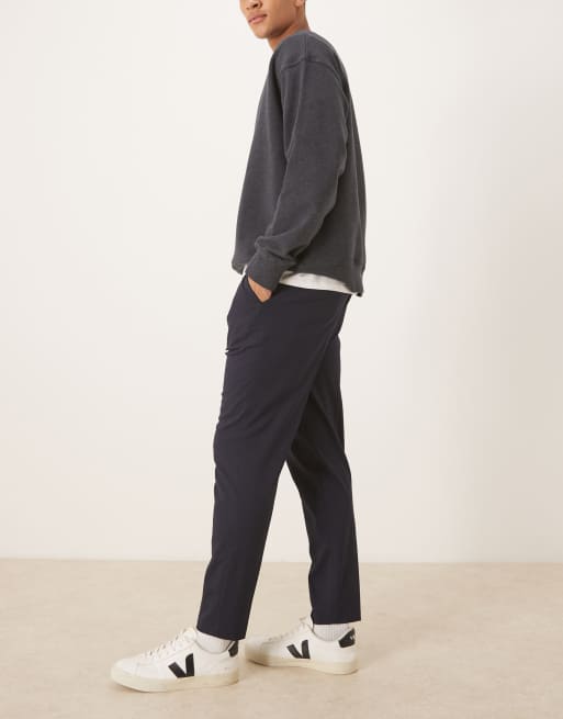 ASOS DESIGN – Granatowe eleganckie spodnie o zwężanym kroju, 3 z 5