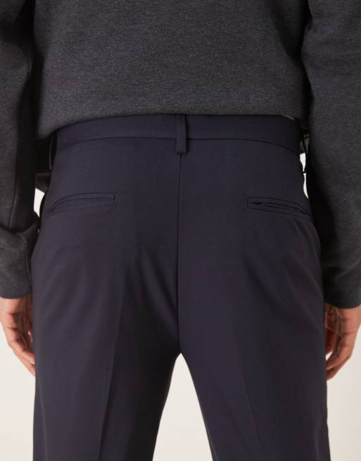 ASOS DESIGN – Granatowe eleganckie spodnie o zwężanym kroju, 5 z 5