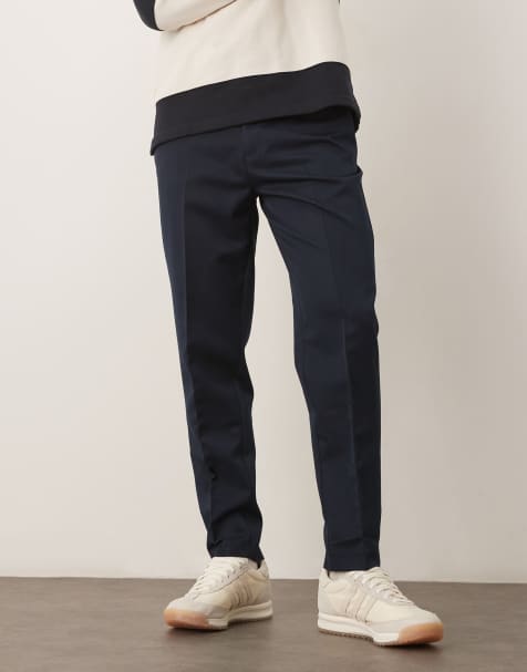 ASOS DESIGN smart tapered trousers in navy