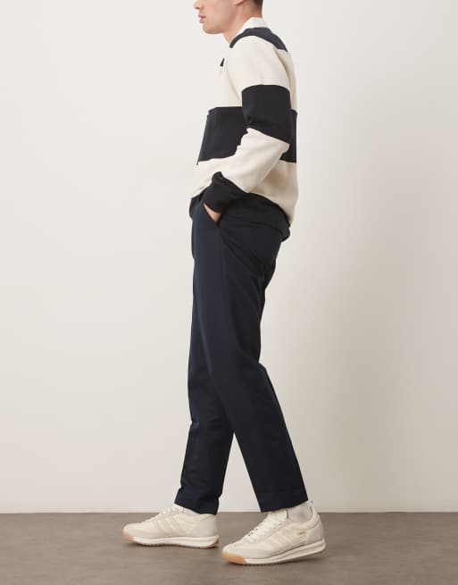 ASOS DESIGN – Granatowe eleganckie spodnie o zwężanym kroju, 3 z 5