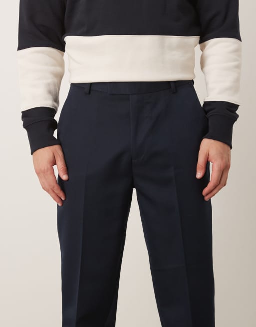 ASOS DESIGN – Granatowe eleganckie spodnie o zwężanym kroju, 4 z 5