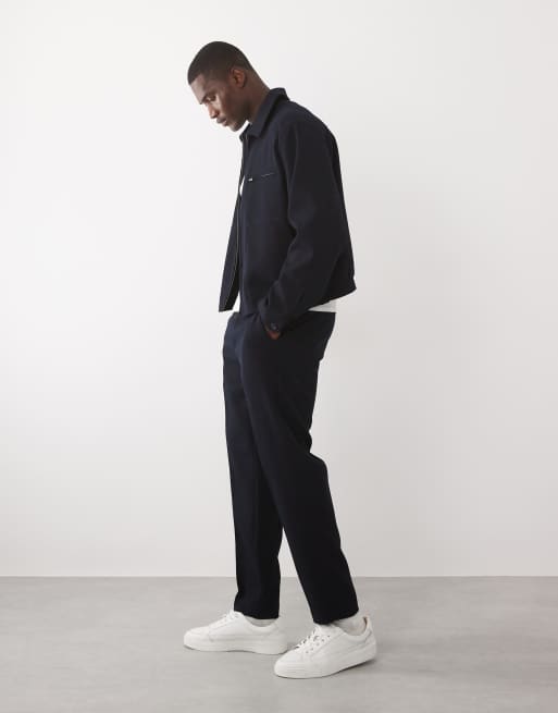ASOS DESIGN – Granatowy elegancki zestaw o waflowej fakturze, 3 z 3