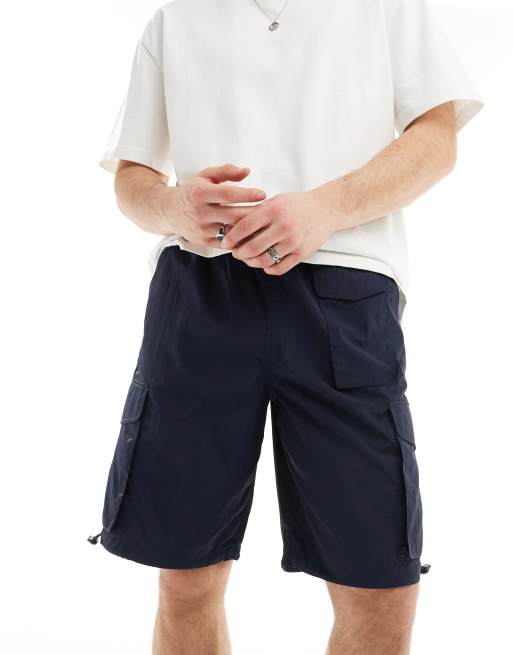 ASOS DESIGN – Granatowe jortsy bojówki parachute