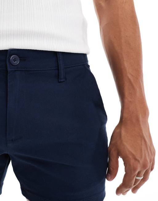 ASOS DESIGN – Granatowe obcisłe szorty chinosy, 5 z 5