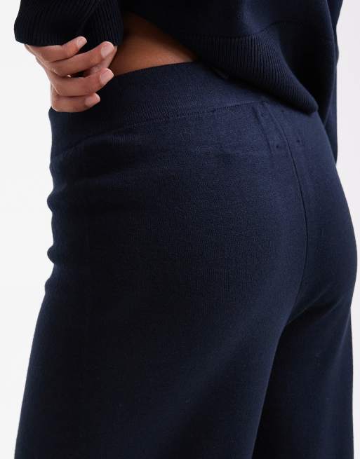 ASOS DESIGN – Granatowe profilowane dzianinowe spodnie, część zestawu, 3 z 5