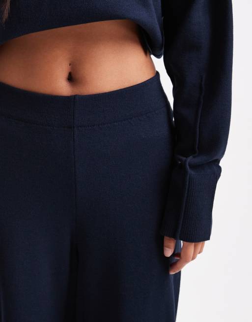 ASOS DESIGN – Granatowe profilowane dzianinowe spodnie, część zestawu, 5 z 5