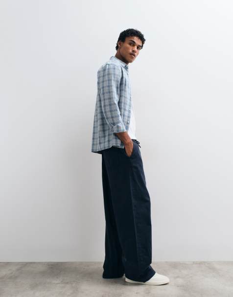 ASOS DESIGN – Granatowe spodnie o luźnym kroju - view 1