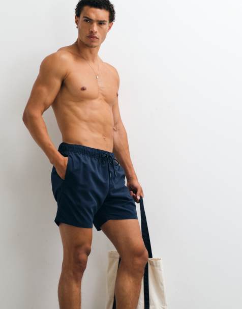 ASOS DESIGN – Granatowe średniej długości szorty kąpielowe - view 1