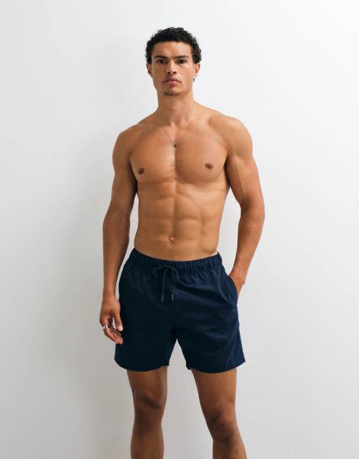ASOS DESIGN – Granatowe średniej długości szorty kąpielowe, 5 z 5