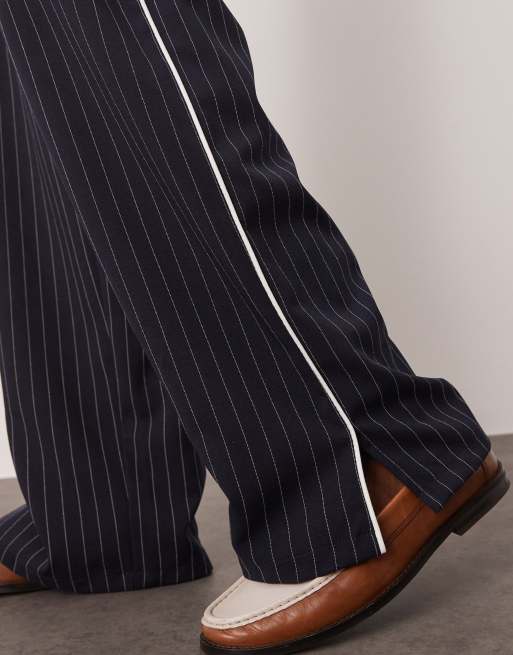 ASOS DESIGN – Granatowe szerokie spodnie dresowe, część zestawu, 4 z 5