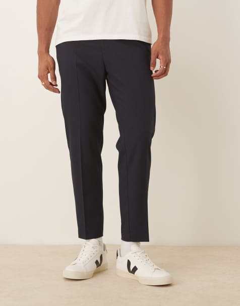 ASOS DESIGN tapered suit trousers in navy