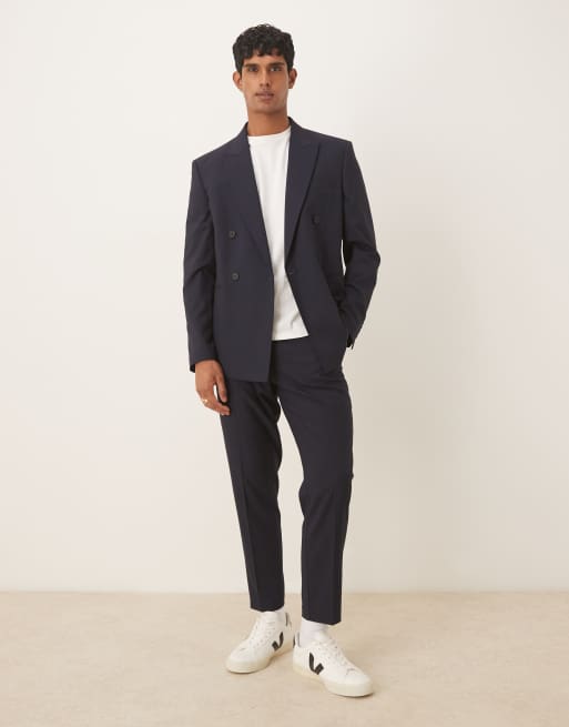 ASOS DESIGN – Granatowe zwężane spodnie garniturowe, 2 z 5