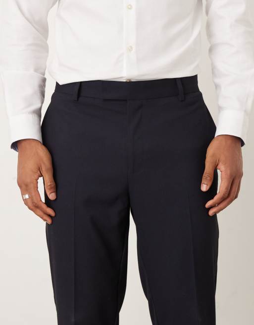 ASOS DESIGN – Granatowe zwężane spodnie garniturowe, 5 z 5