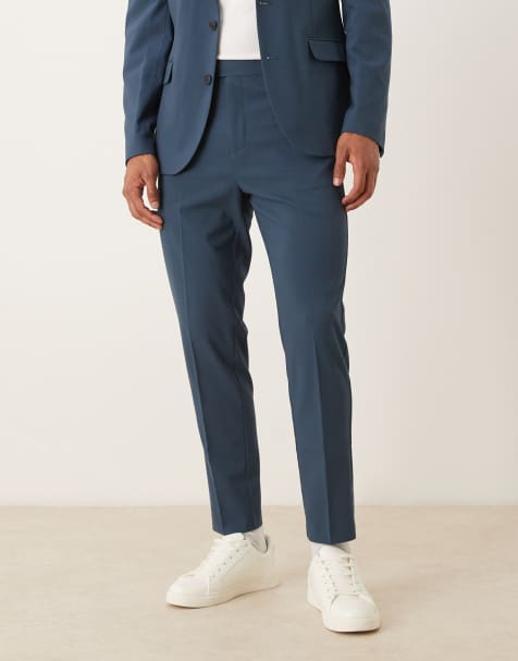 ASOS DESIGN – Granatowe zwężane spodnie garniturowe - view 1