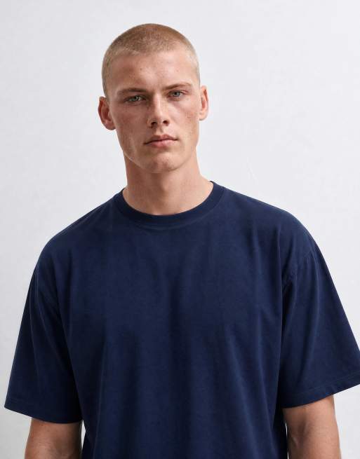ASOS DESIGN – Granatowy gruby T-shirt pudełkowy oversize, 8 z 10