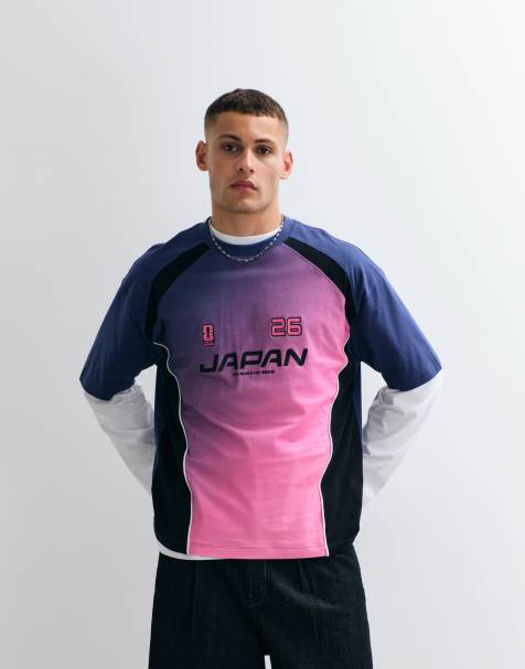 ASOS DESIGN – Granatowy T-shirt oversize z nadrukiem FIFA World Cup Japan - view 1