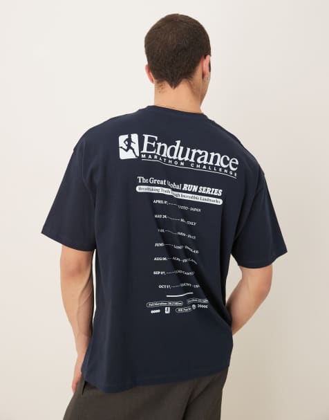 ASOS DESIGN oversized t-shirt with sport graphic in navy