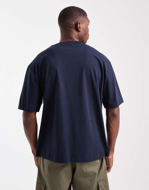 ASOS DESIGN – Granatowy T-shirt oversize , 3 z 5
