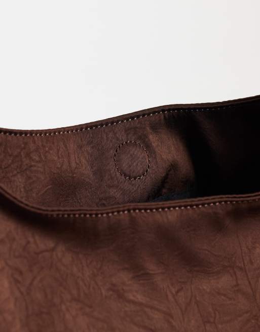 ASOS DESIGN - Grand cabas en satin - Chocolat, 3 de 4