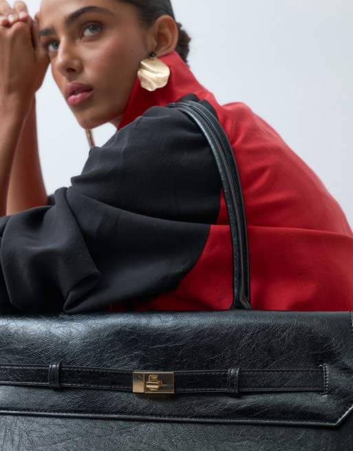ASOS DESIGN - Grand sac cabas avec boucle - Noir, 2 de 4