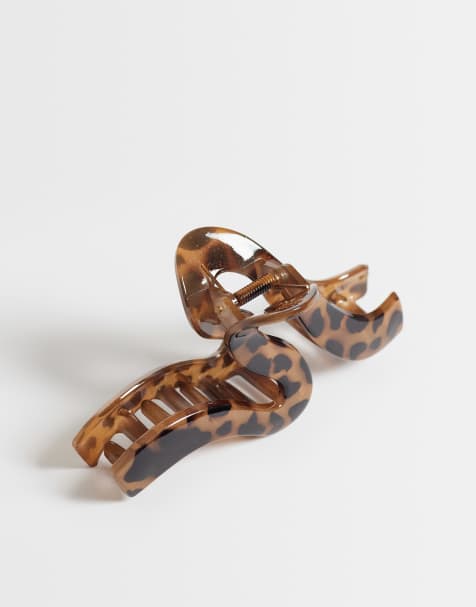 ASOS DESIGN - Grande pince à cheveux à motif vague - Écaille de tortue clair - view 1