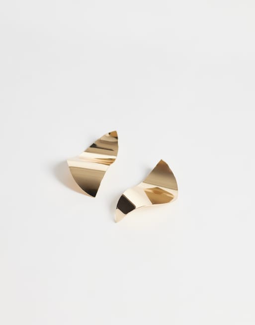 ASOS DESIGN grandes boucles d'oreilles abstraites finition dorée - GOLD, 2 de 4