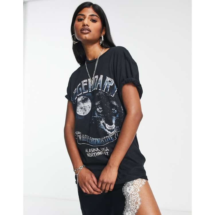 ASOS DESIGN graphic oversized black with rock legendary print ASOS T-shirt in 