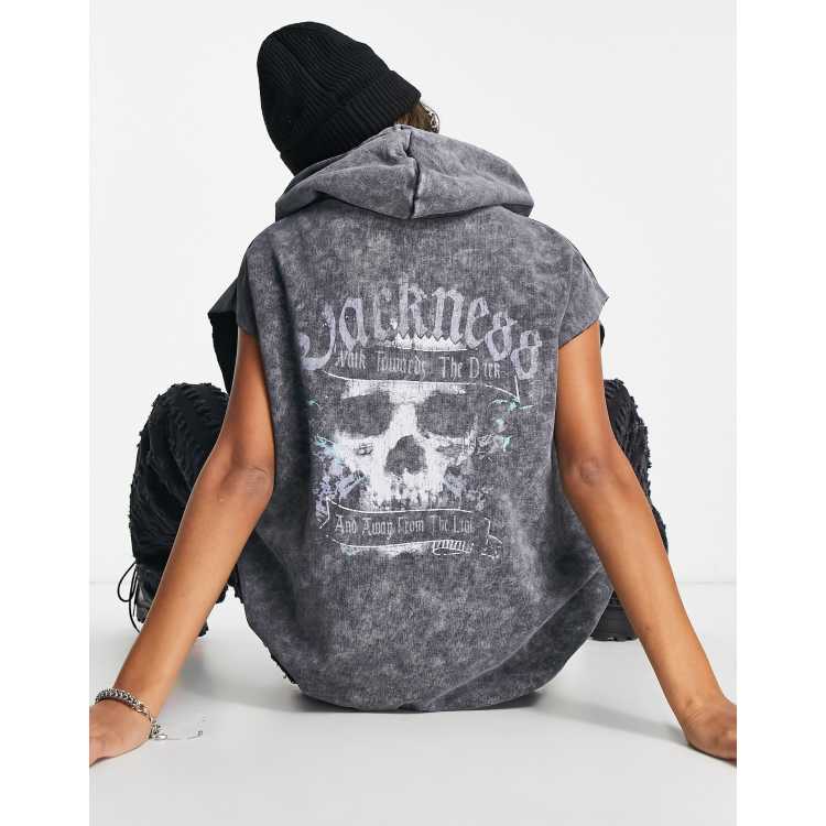 Graphic store sleeveless hoodie