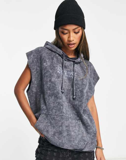 Graphic deals sleeveless hoodie