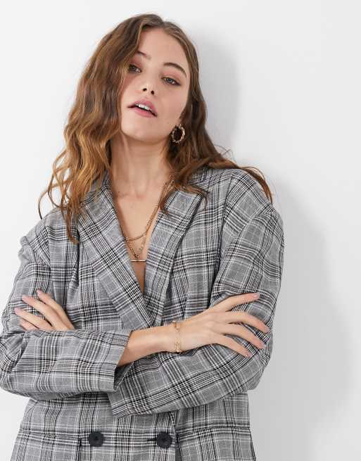 ASOS DESIGN – Grårutig kavajklänning i minidesign, 3 av 4