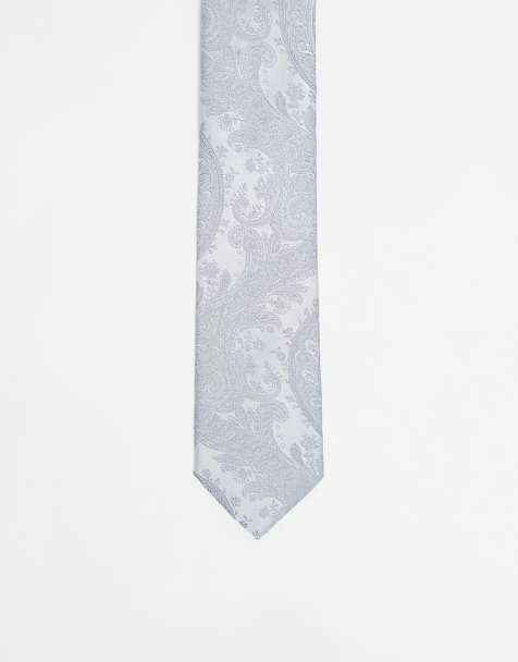 ASOS DESIGN - Gråt slips med paisley-print - view 1