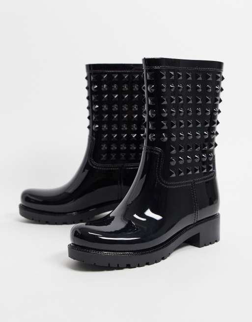 Studded sole wellington on sale boots