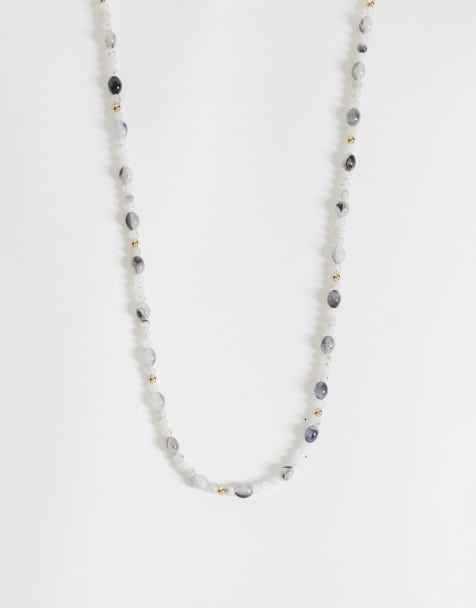 ASOS DESIGN – Grått pärlhalsband - view 1