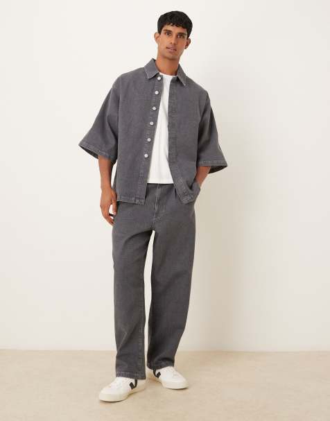ASOS DESIGN – Grått set med jeansskjorta och jeans - view 1