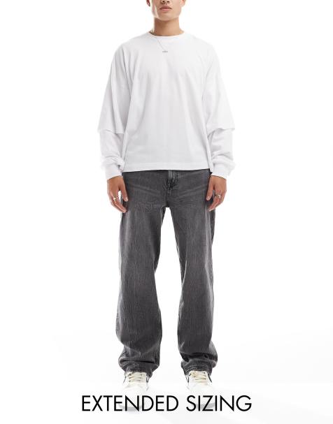 ASOS DESIGN – Gråtvättade baggy jeans med stretch - view 1