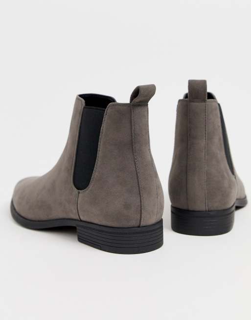 ASOS DESIGN – Graue Chelsea-Stiefel in Wildlederoptik, 4 von 4