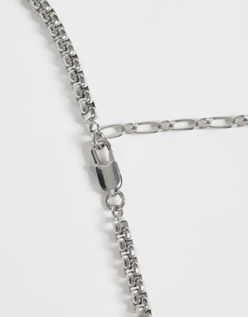 ASOS DESIGN graue Halskette mit Perlen und Kette in Silber, 4 von 4
