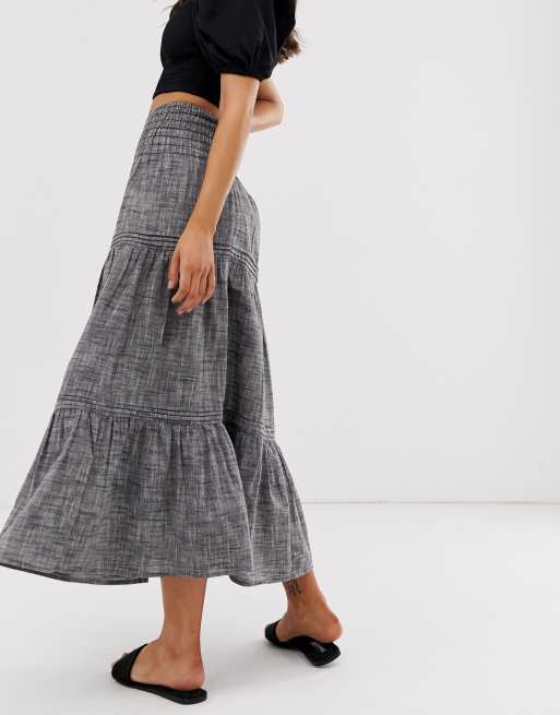 Tiered on sale skirt grey