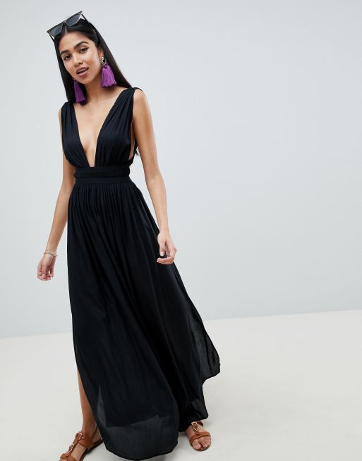 Asos black best sale beach dress