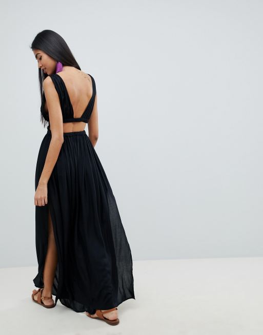 Grecian plunge hot sale maxi dress