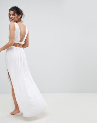 grecian maxi dress white