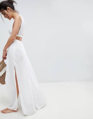 grecian plunge maxi dress