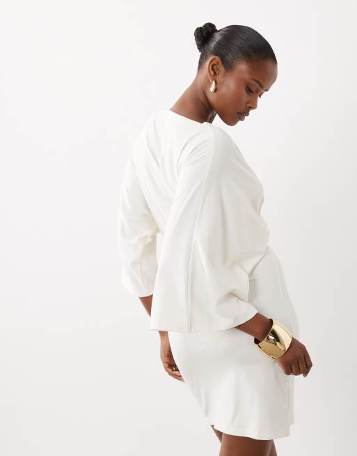 ASOS DESIGN grecian v neck mini dress in neutral, 4 of 4