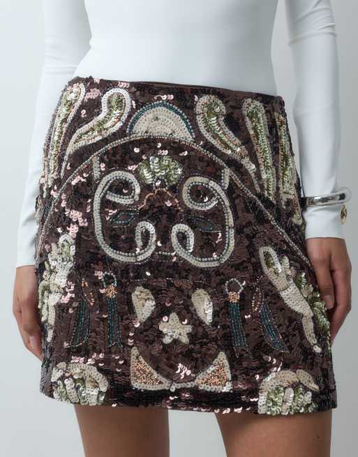 ASOS DESIGN grecka zdobiona spódniczka mini, 2 z 5