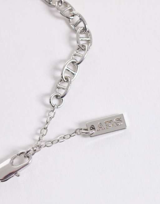 ASOS DESIGN green and crystal stone chain bracelet in silver, 2 of 3