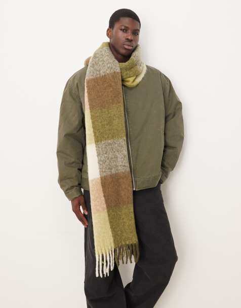 ASOS DESIGN green check scarf - view 1