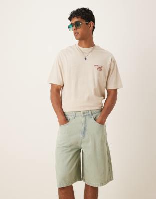 Джинсовые шорты ASOS DESIGN зеленого оттенка