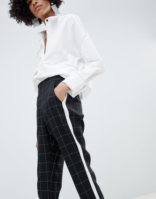 Checkered side sale stripe pants